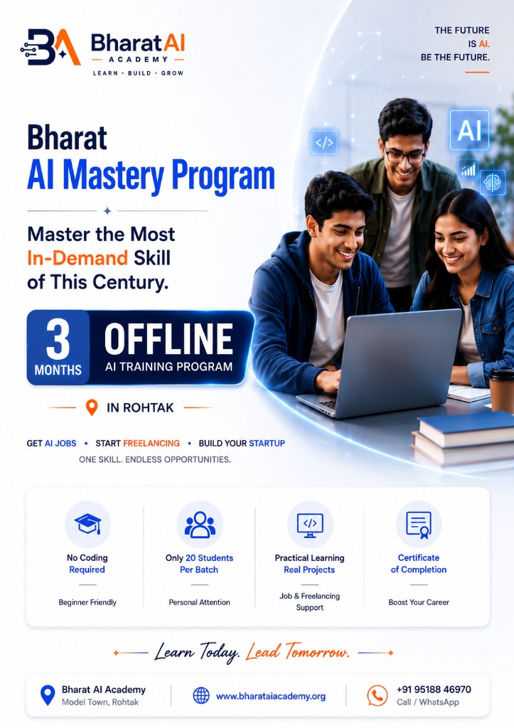 Bharat AI Mastery Program — 3-month offline AI training program in Rohtak